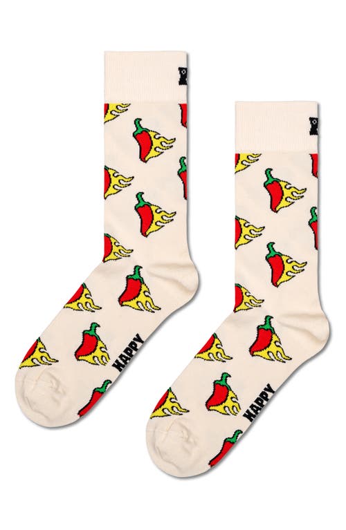 Happy Socks Hot Chili Socks in White 