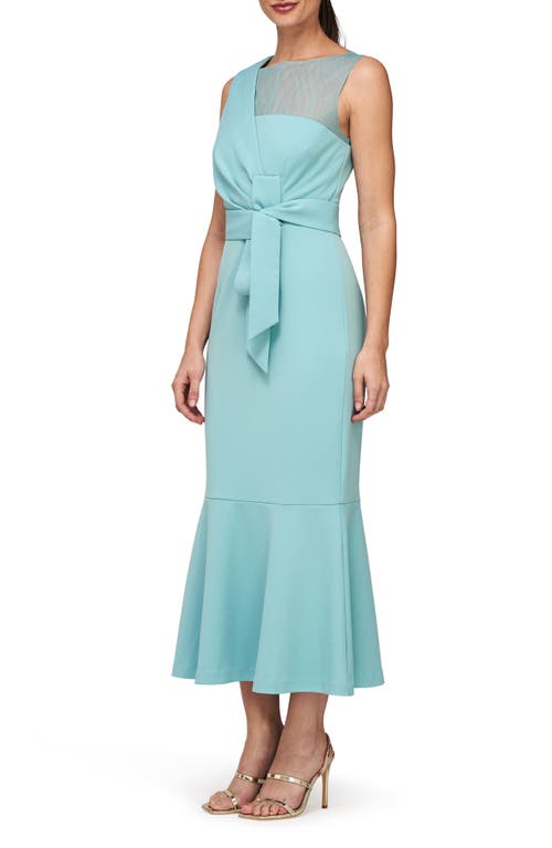 Shop Js Collections Joanna Asymmetric Neck Cocktail Dress In Aqua