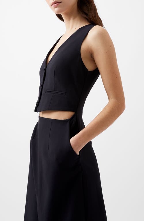 Shop French Connection Gemma Cutout Vest Dress In Blackout