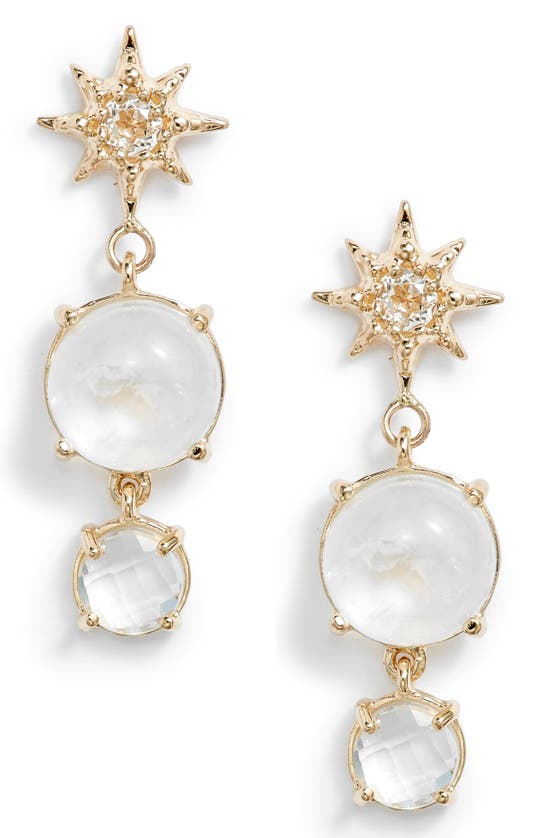 Shop Anzie Celeste Starburst Drop Earrings In Moonstone