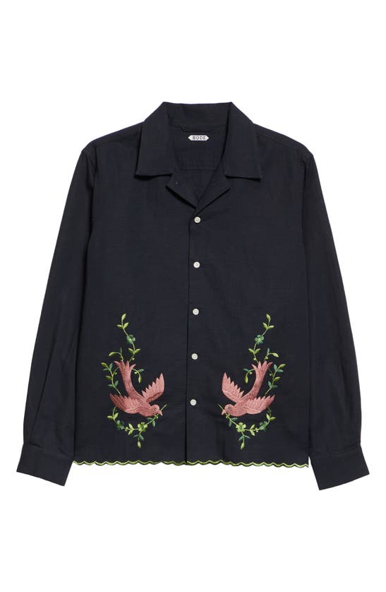 【関税込み】Bode ブラック Rosefinch シャツ Bode Rosefinch Ls Shirt In Black | ModeSens