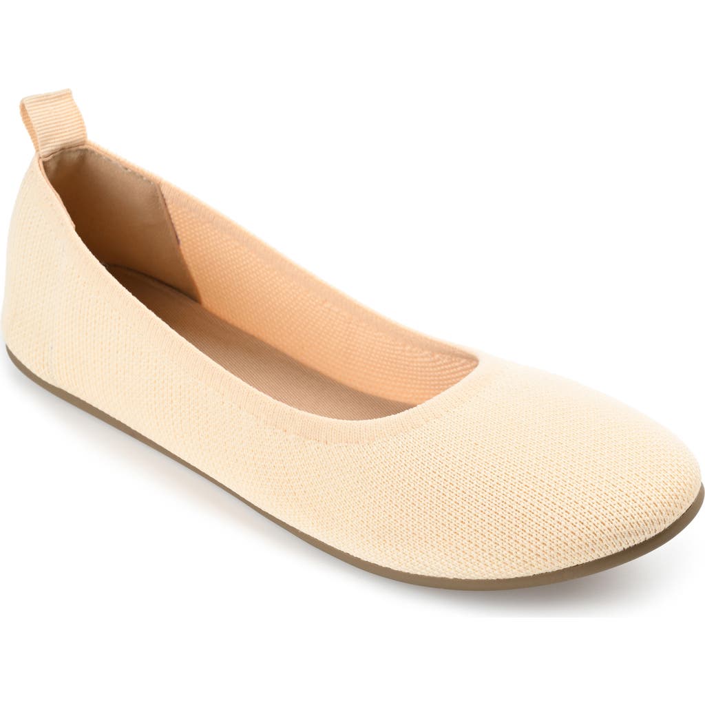 Journee Collection Collection Women's Tru Comfort Foam Jersie Foldable Flat In Cream