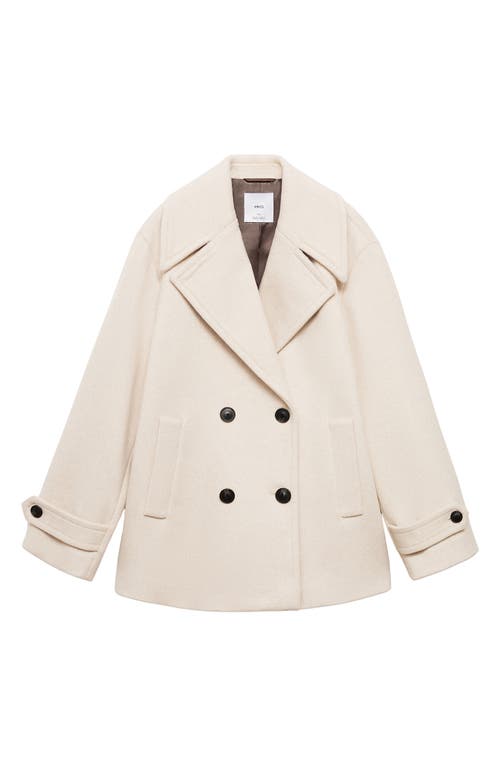 Shop Mango Double Breasted Jacket In Light/pastel Grey