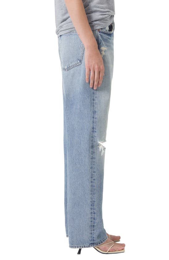 Shop Agolde '90s Ripped Mid Rise Straight Leg Jeans In Threadbare