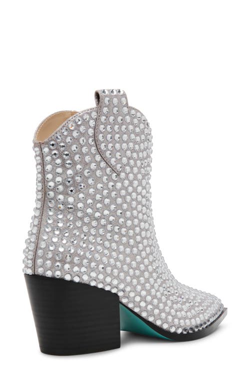 Shop Betsey Johnson Neil Studded Western Boot In Silver