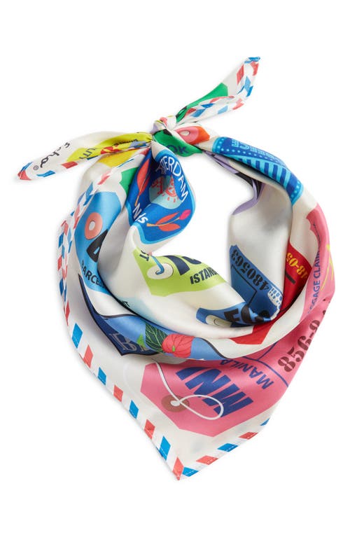 Shop Echo Jet Set Silk Bandana In Luggage Tag Multi