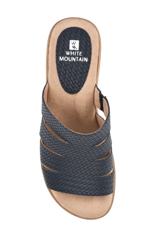 Shop White Mountain Footwear White Mountain Valora Wedge Sandal In Navy/woven