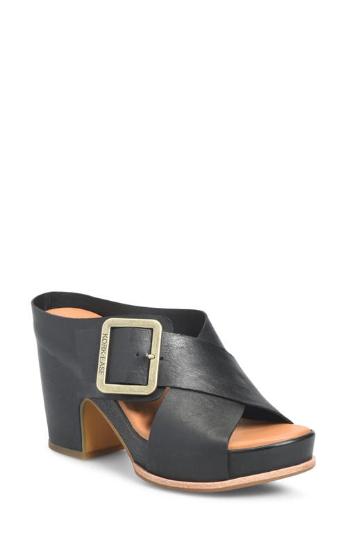 Kork-Ease Samara Block Heel Platform Sandal in Black F/G