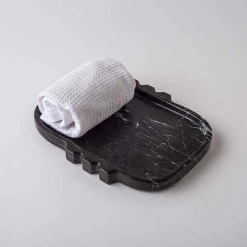 Andjacob Decor Tauro Tray In Black Marble