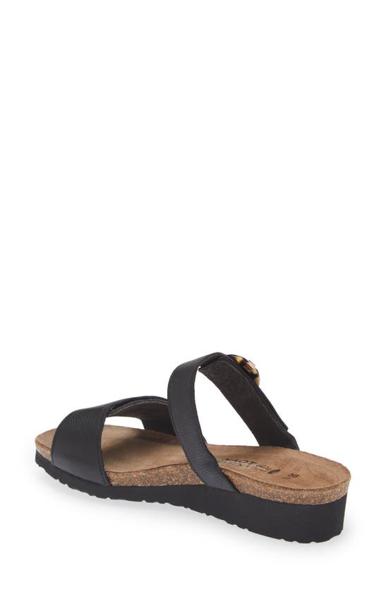 Naot Anabel Wedge In Soft Black Leather