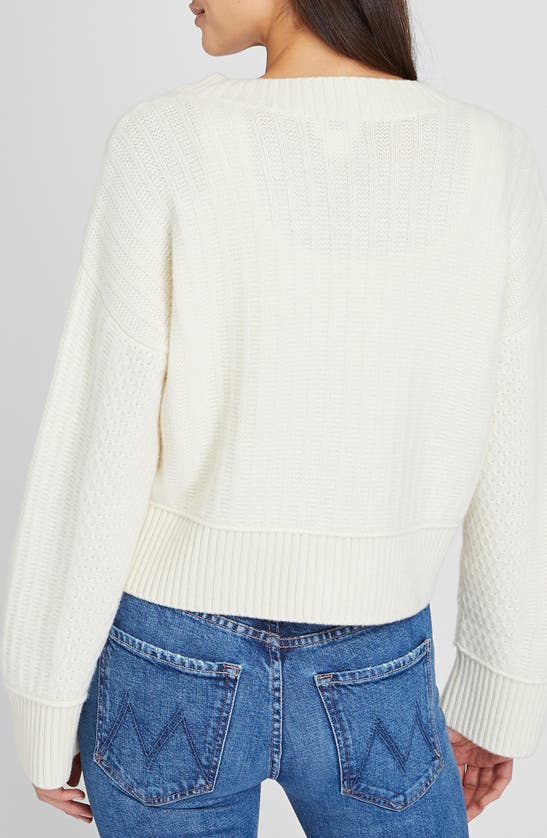 Shop Club Monaco Textured V-neck Cardigan In Ivory / Ivoire
