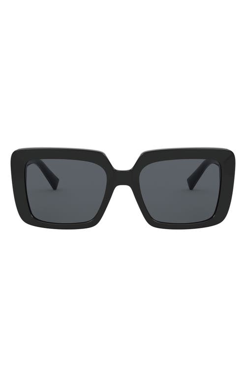 Versace 54mm Square Sunglasses in Black/Grey Solid at Nordstrom