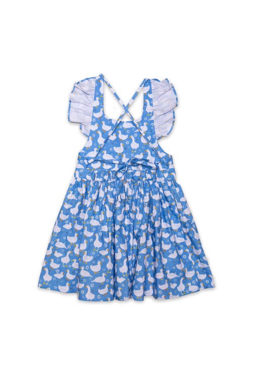 Shop Worthy Threads Girls Ruffle Sleeve Dress In Blue Ducks