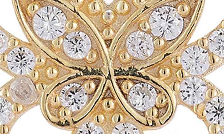 Sphera Milano 14k Gold Plated Sterling Silver Cz Butterfly Stud Earrings In Gold