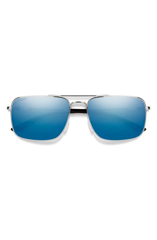 Outcome 59mm ChromaPop Polarized Aviator Sunglasses in Silver /Blue Mirror