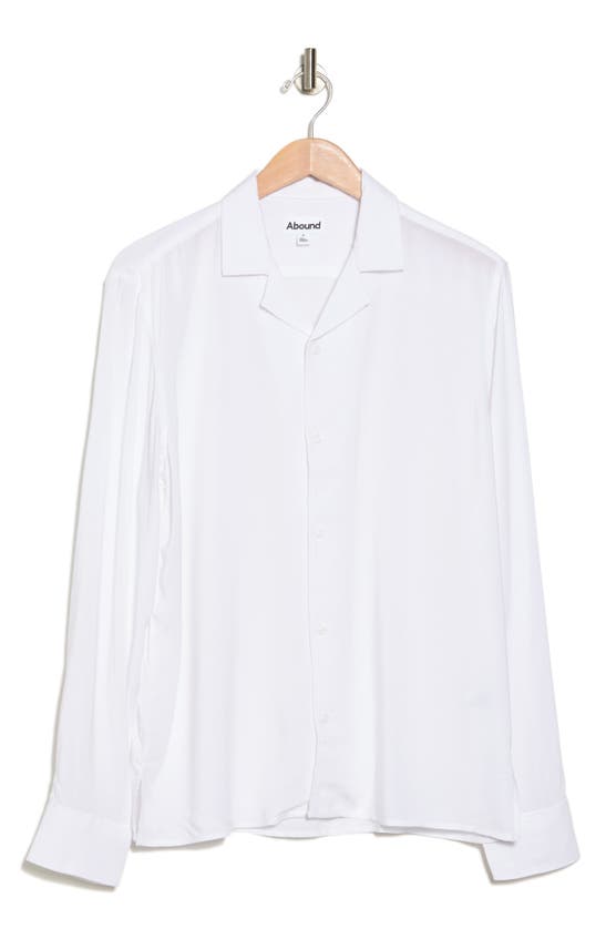 Abound Long Sleeve Camp Collar Shirt In White