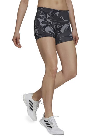 Shop Adidas Originals Adidas Camo Print 4" Volleyball Shorts In Grey/black/white