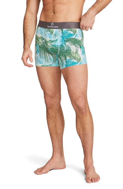 Shop Tommy John Second Skin Boxer Briefs In Aqua Palm Shadow