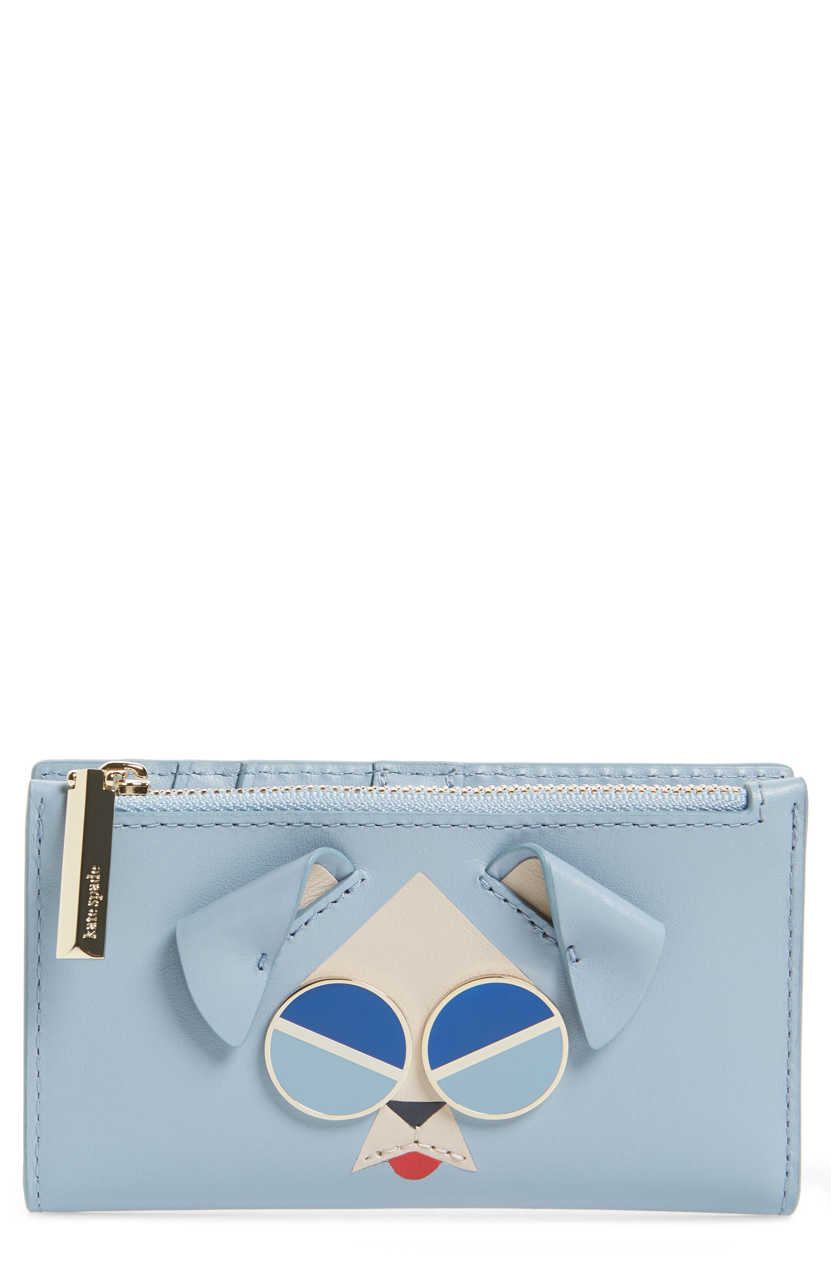 Kate Spade New York Spademals - Mod Dog Leather Bifold Wallet - Blue