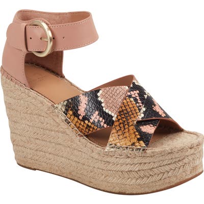 Marc Fisher Ltd Amari Ankle Strap Espadrille Wedge- Pink