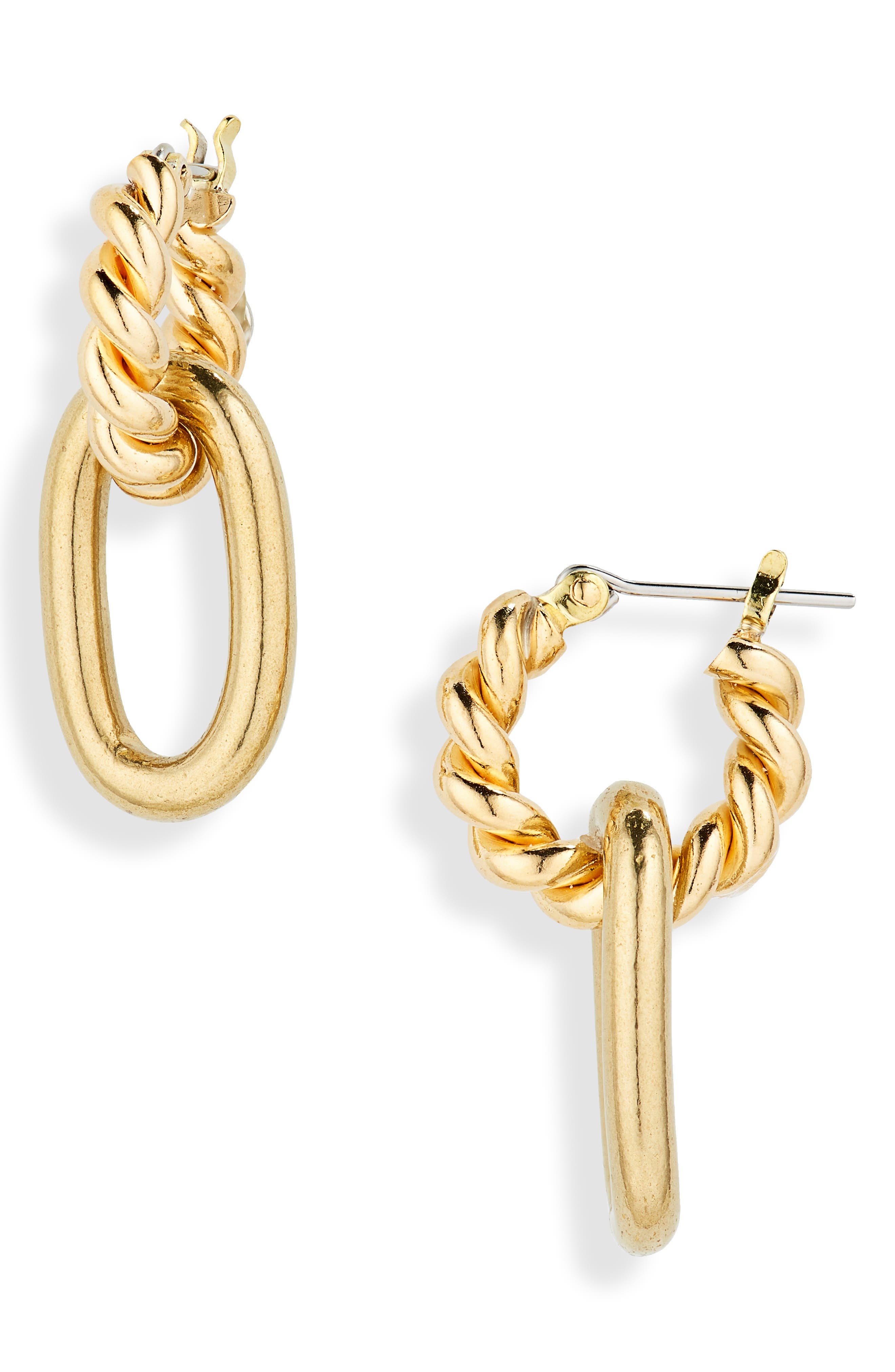 Laura Lombardi Braided Cable Link Drop Earrings in Brass at Nordstrom