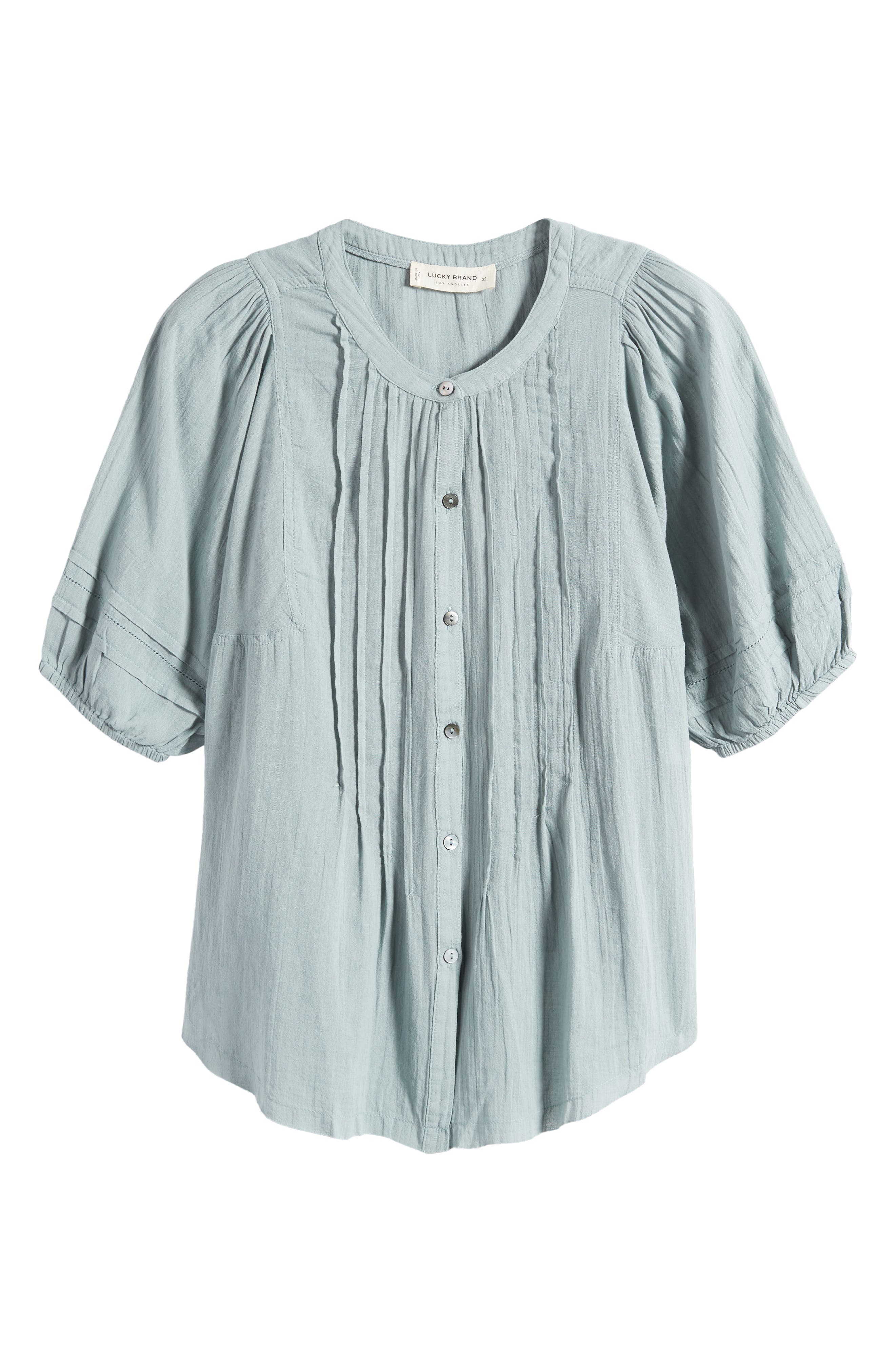 Lucky Brand Pintuck Cotton Peasant Blouse Nordstrom