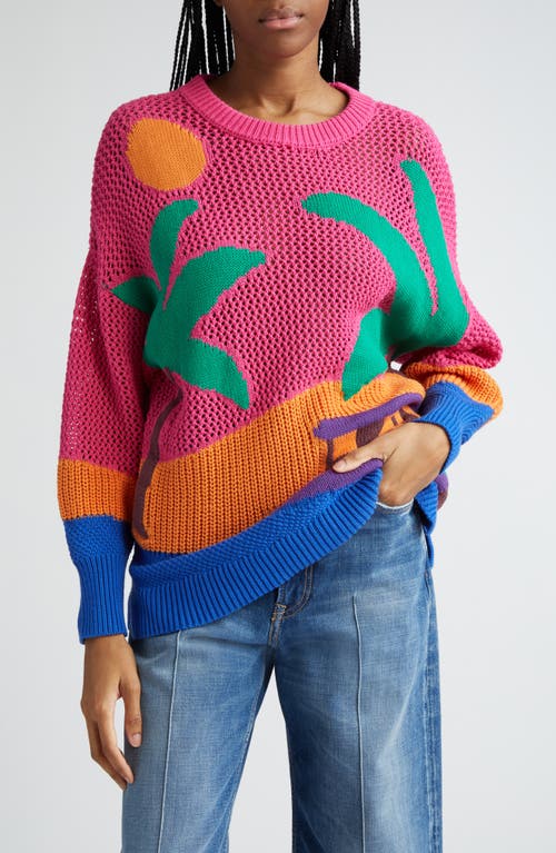 FARM Rio Amazon Stamps Cotton Sweater Multicolor at Nordstrom,