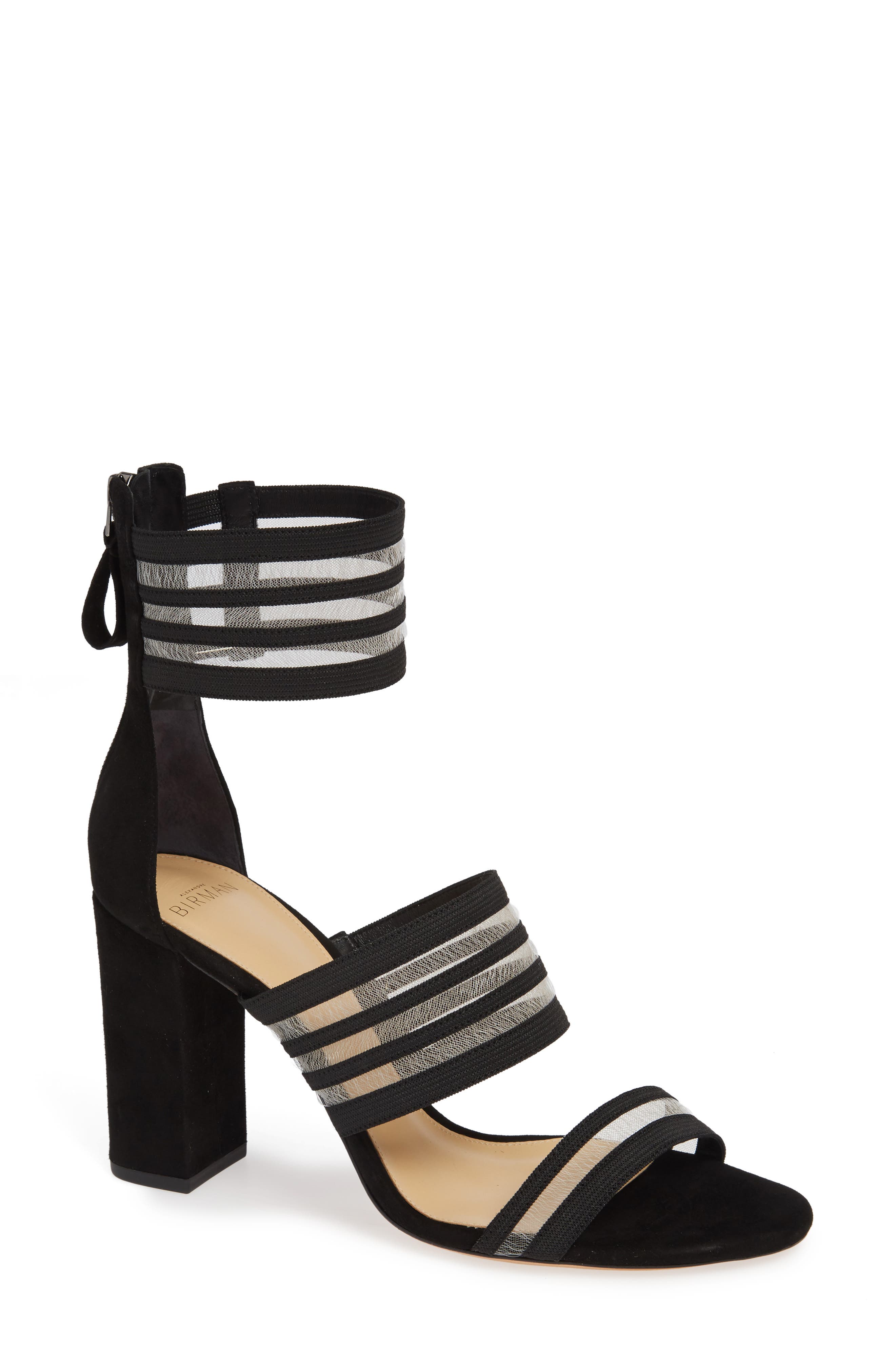 Alexandre Birman Shadow Ankle Strap Sandal, Black