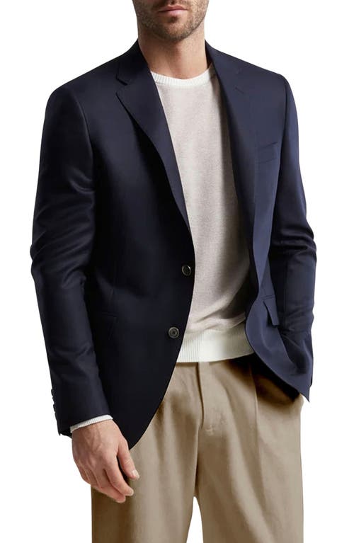 Shop Samuelsohn Navy Wool Blazer