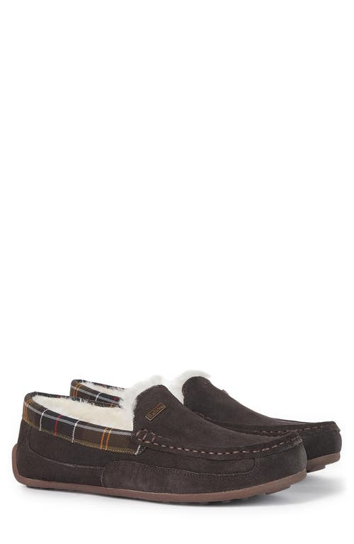 Barbour Martin Faux Shearling Slipper in Brown at Nordstrom, Size 12