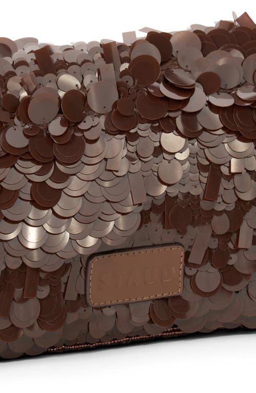 Staud Timmy Sequin Shoulder Bag In Cacao