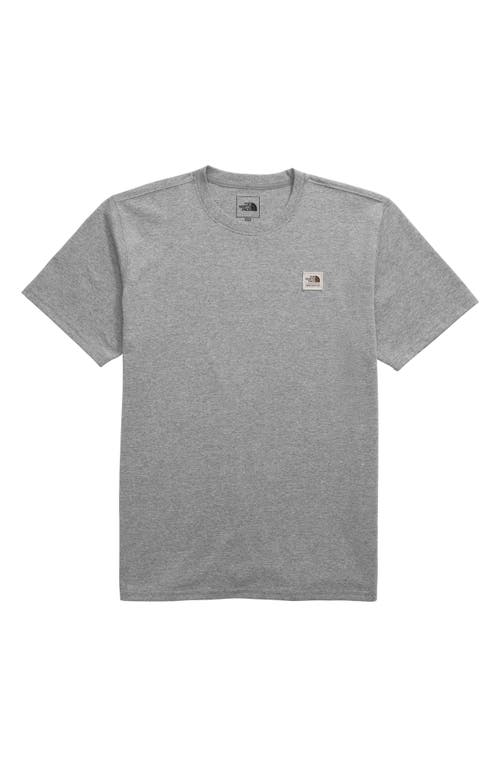 Shop The North Face Heritage Patch Heathered T-shirt In Grey Heather/heritage Patch