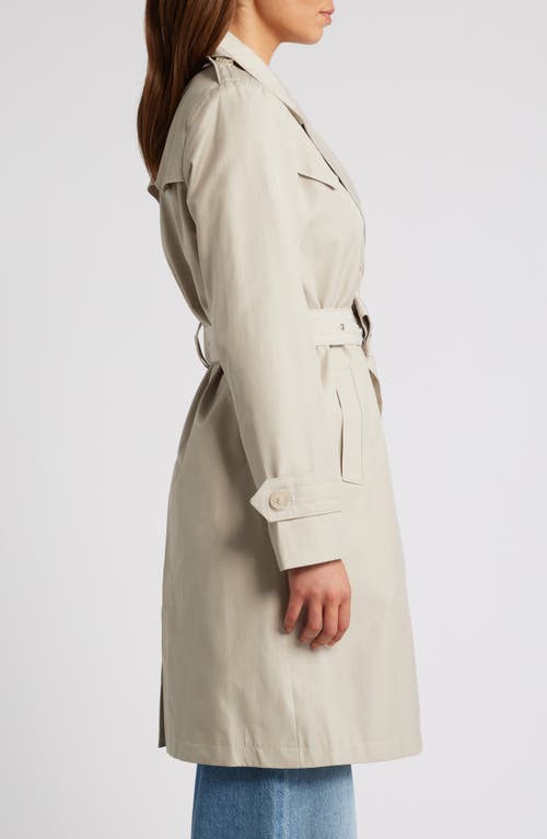 Via Spiga Water Resistant Cotton Blend Trench Coat In Tone Cream