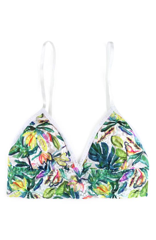 Hanky Panky Printed Signature Lace Padded Triangle Bralette In Palm Springs