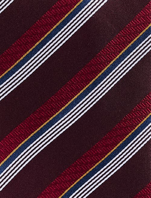 Oak Hill Premium By Dxl Oak Hill Premium Striped Silk Tie In Burgundy