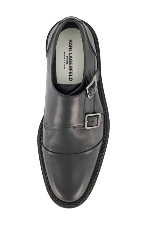 Karl Lagerfeld Double Monk Strap Shoe In Black