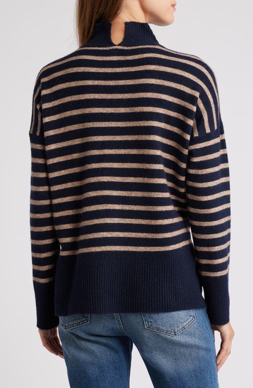 Shop Hatley Stripe Mock Neck Tunic Sweater In Blue