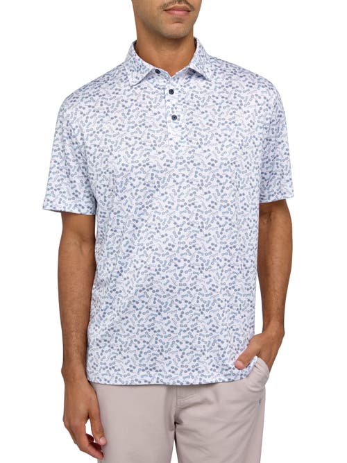 Construct Con.struct Micro Sunglasses Print Performance Golf Polo In White/green