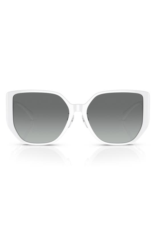 Versace 58mm Gradient Irregular Sunglasses In White