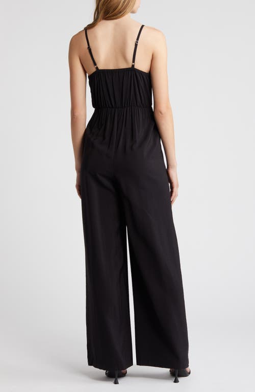 Shop Chelsea28 Side Tie Wide Leg Jumpsuit In Black