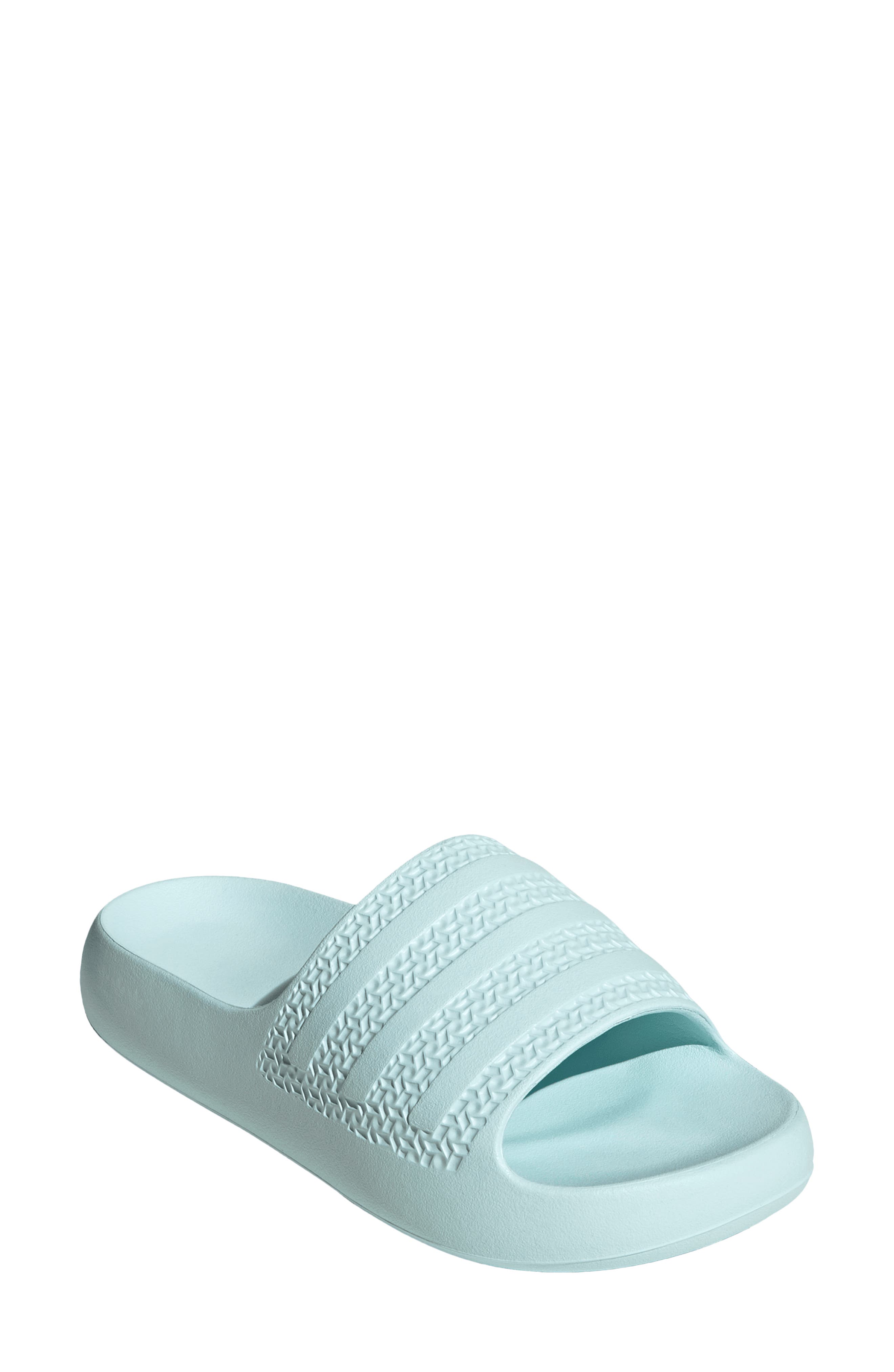 light blue slide sandals
