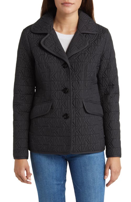 MICHAEL Michael Kors Logo Initial Quilted Jacket in Black