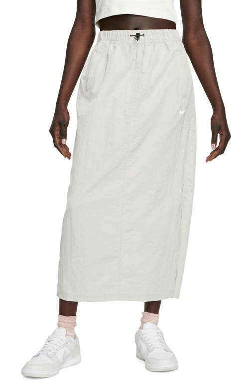 Nike Essential Woven High Waist Sport Skirt in Light Iron Ore/White