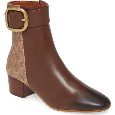 Coach Cassandra Buckle Bootie, Brown