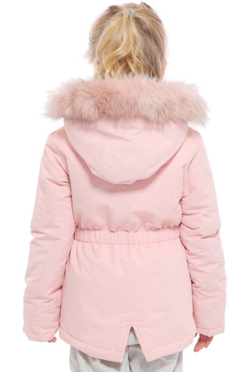 Rokka&rolla Kids' Parka Jacket With Insulated Hood In Daylily Pink