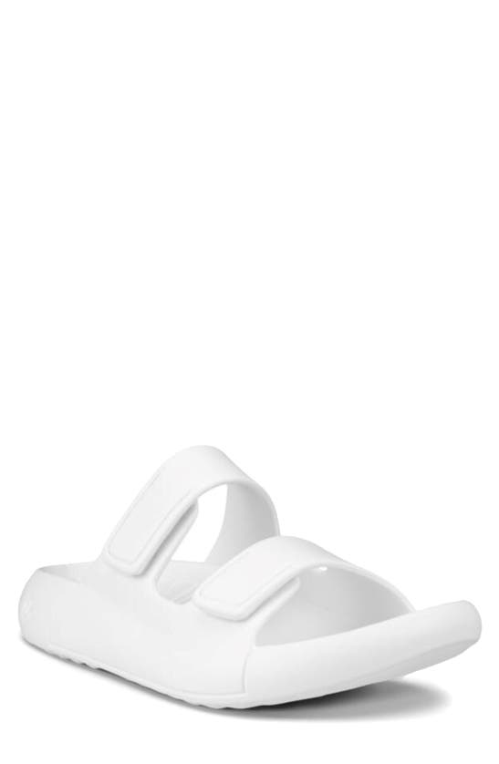 Shop Ecco Cozmo E Water Resistant Slide Sandal In Bright White
