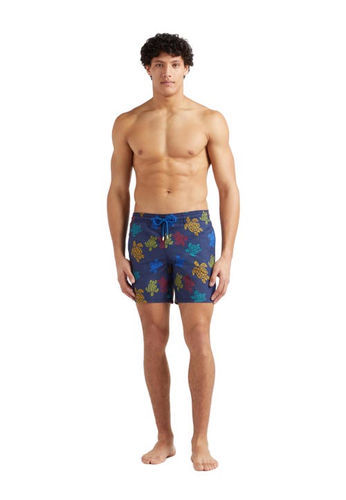Vilebrequin Men Swim Trunks Long  X Hunt Slonem In Bleu Marine