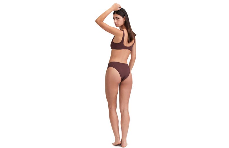 Shop Au Naturel By Gottex Solid Textured V Neck Bikini Swim Top In Brunette