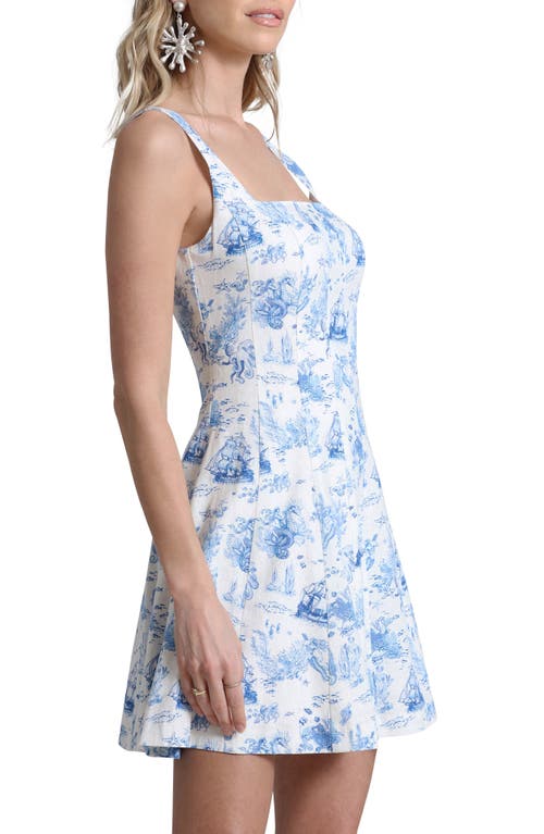 Shop Avec Les Filles Fit & Flare Minidress In Mermaid Toile