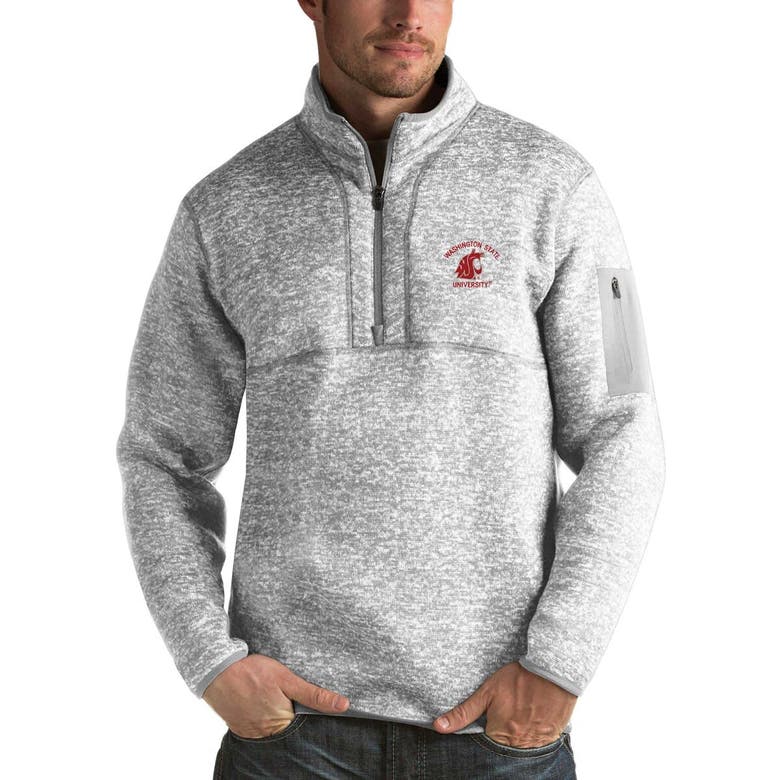Shop Antigua Gray Washington State Cougars Fortune Half-zip Sweatshirt